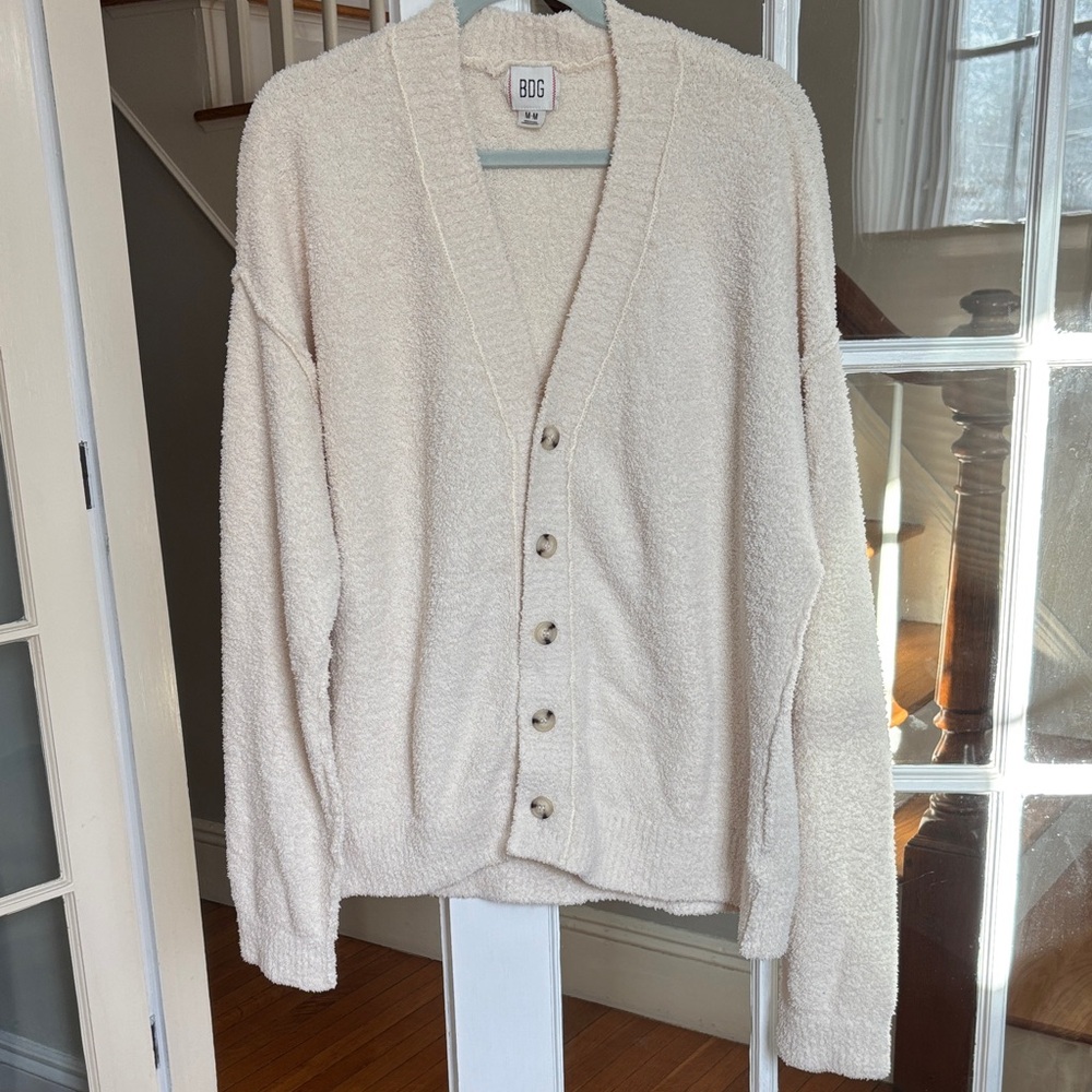 BDG from Urban Outfitters- Size Medium Cream Button-Up V-neck Cardigan